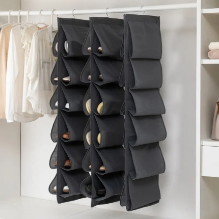 12 Grid Shoe Organizer Dustproof Hanging Shoe Storage Bag Rotatable Shoe Storage Bag